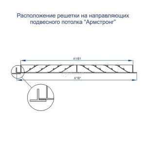 Схема монтажа решетки на армстронг